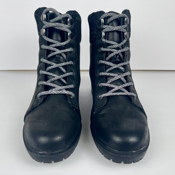 Women's Lue Lace-Up Boots - Universal Thread Black Size 9.5 - Picture 3 of 10
